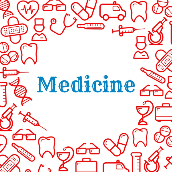 Iconos de equipos para la medicina y la salud — Vector de stock