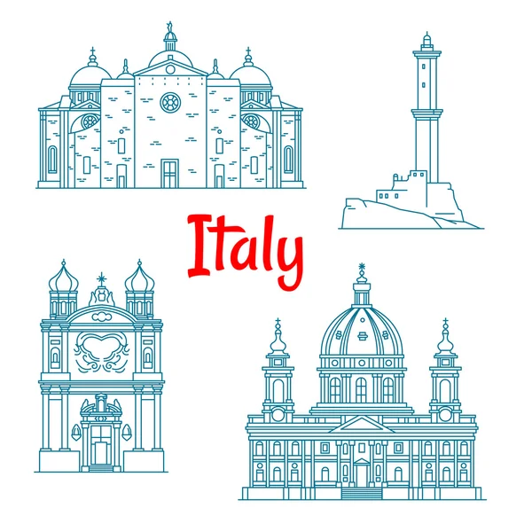 Monuments de voyage populaires de Italie — Image vectorielle