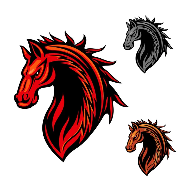 Icone testa di cavallo tribale — Vettoriale Stock