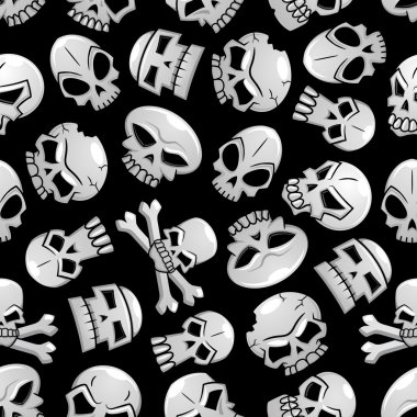 Halloween skeleton skulls seamless background clipart