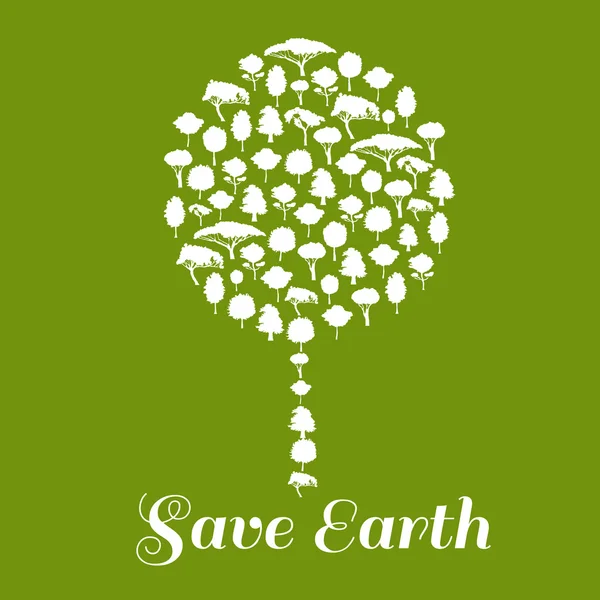 Salve a Terra. Ícone de ecologia ambiental — Vetor de Stock