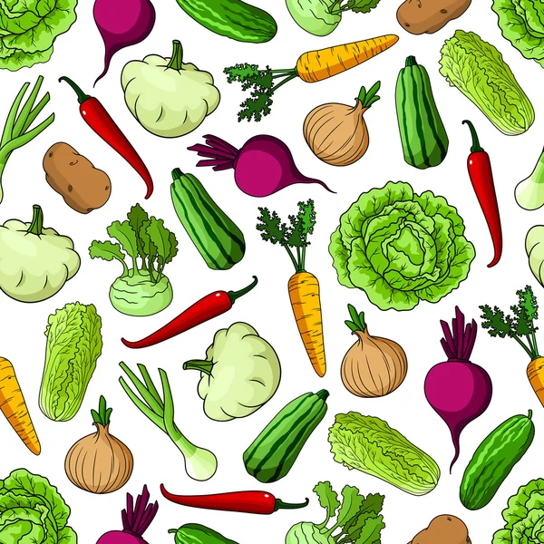 Fondo de verduras. Fondo de pantalla de patrón sin costuras — Vector de stock