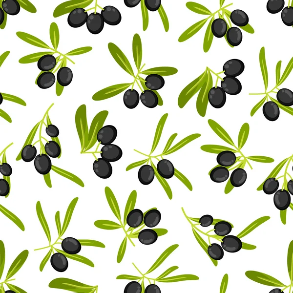 Olive branches seamless pattern background — Stock Vector