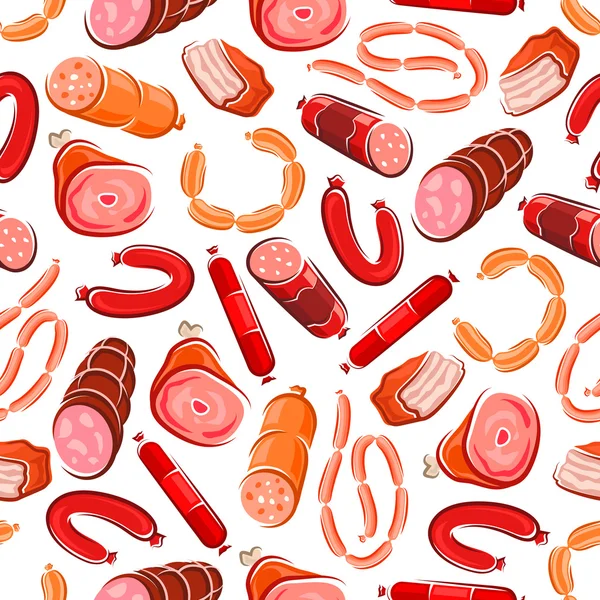 肉制品和香肠无缝图案 — 图库矢量图片