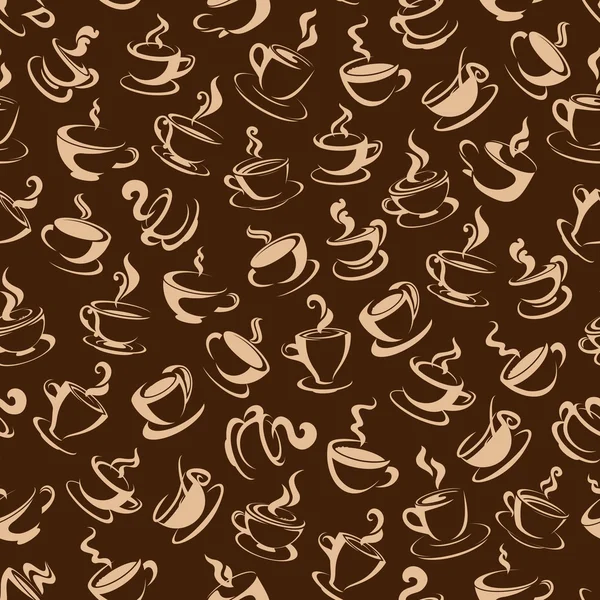 Café boissons sans couture motif fond — Image vectorielle