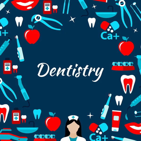 Dentistry and dental treatments banner — Stock Vector