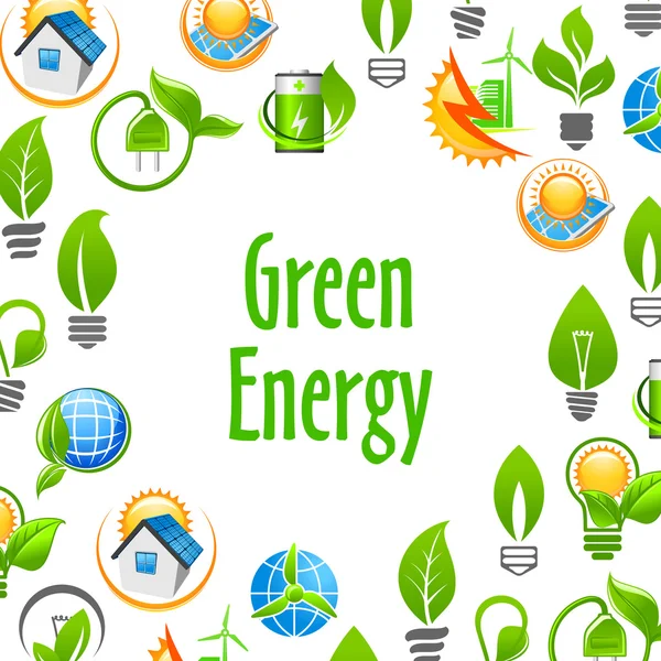 Green Energy eco mediu poster — Vector de stoc
