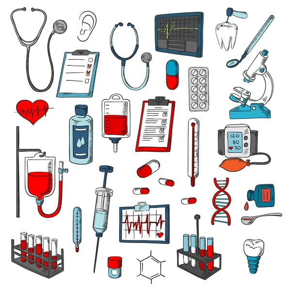 Medical equipment vector icons set — Stock Vector