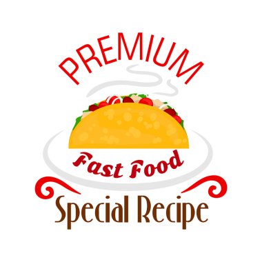 Tacos simgesi. Meksika fast food amblemi