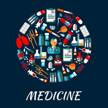 Tıp sembolleri simgeleri ile arka plan