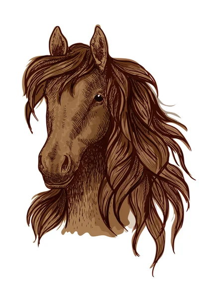 Brown Running Mustang portret — Stockvector
