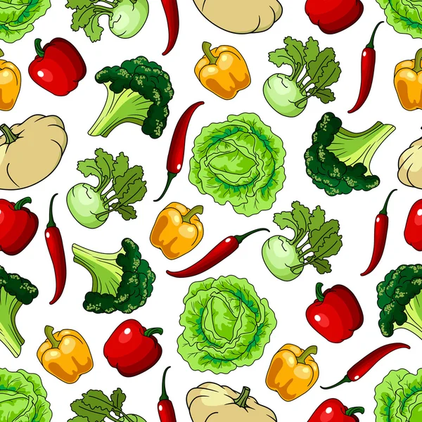 野菜のシームレスなパターン背景 — ストックベクタ