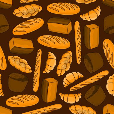 Ekmek fırın ürünleri dikişsiz arka plan