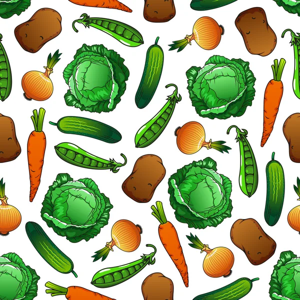 Свежие овощи бесшовный узор для дизайна продуктов питания — стоковый вектор