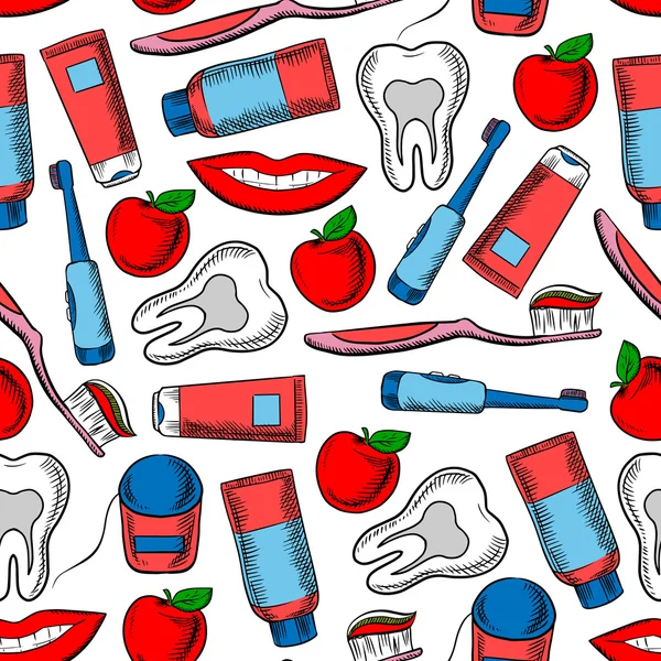 Santé dentaire et dentisterie modèle sans couture — Image vectorielle