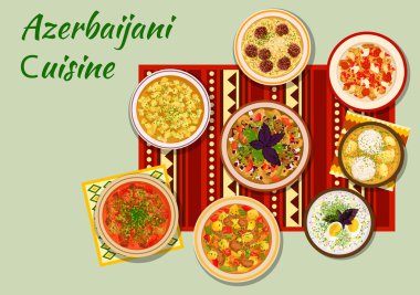 Akşam yemeği menüsü simgesi için Azerbaycan mutfağı yemekleri