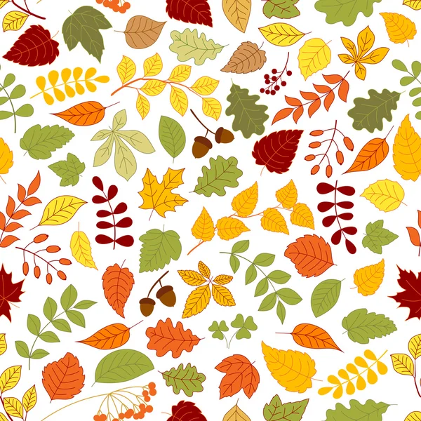 Fond d'automne avec des feuilles motif sans couture — Image vectorielle