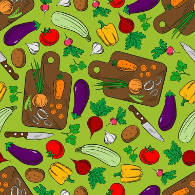 Sebze salatası pişirme dikişsiz desen