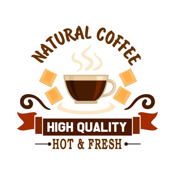 Naturalny symbol kawy do projektowania menu kawiarni — Wektor stockowy