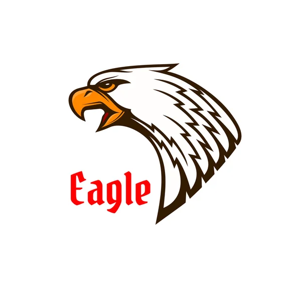 Águila o halcón mascota cabeza con pájaro gritando — Vector de stock