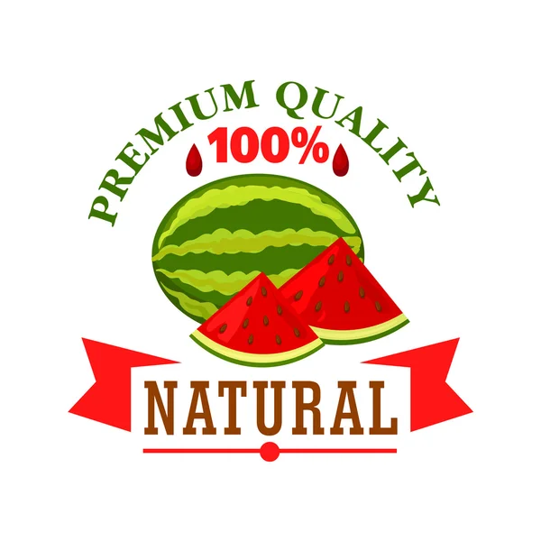 Simbol buah semangka untuk desain makanan - Stok Vektor