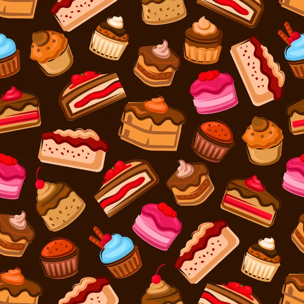 Çikolatalı kek ve cupcake dikişsiz desen