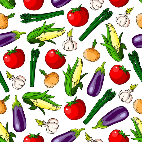 Olgun sebzeler dikişsiz desen arka plan — Stok Vektör
