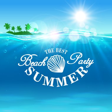 Plaj Partisi posteri. En iyi yaz pankartı