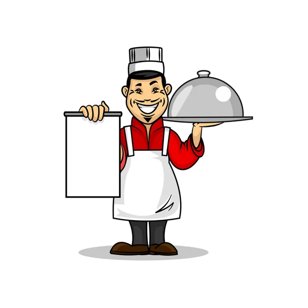 Chef restaurante asiático. plantilla de tarjeta de menú — Archivo Imágenes Vectoriales