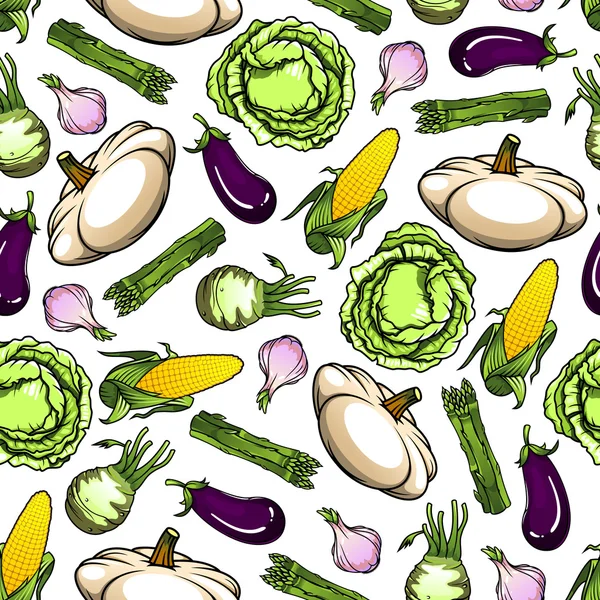 Αγρόκτημα λαχανικά απρόσκοπτη ταπετσαρία φόντο — Διανυσματικό Αρχείο