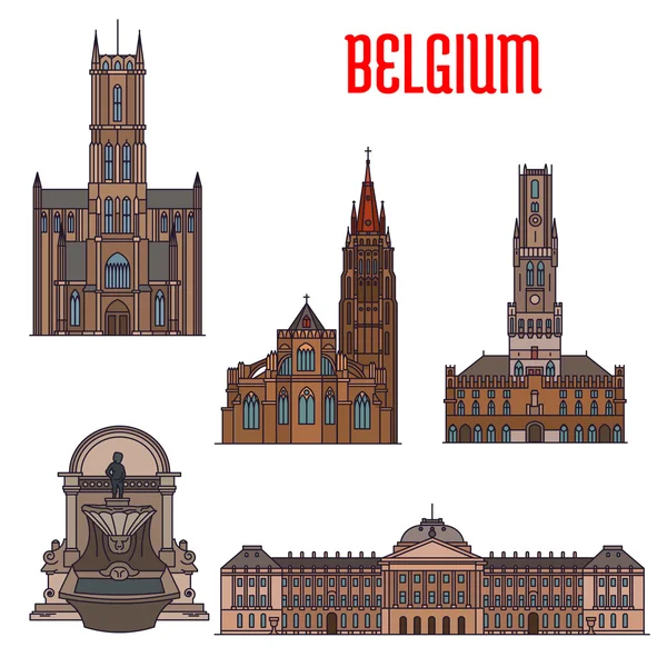 Historische gebouwen en architectuur van België — Stockvector