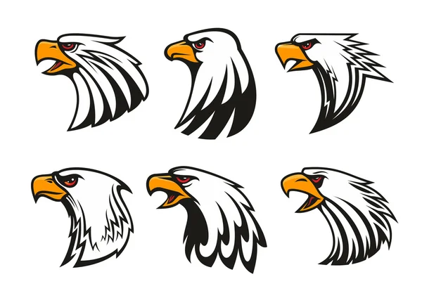 Conjunto de iconos de Águila Calva. emblemas vectoriales — Archivo Imágenes Vectoriales