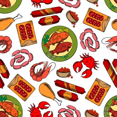 Gastronomi dikişsiz duvar kağıdı arka plan