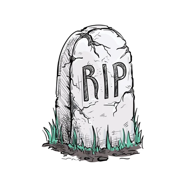 RIP Tomb grafsteen schets pictogram — Stockvector