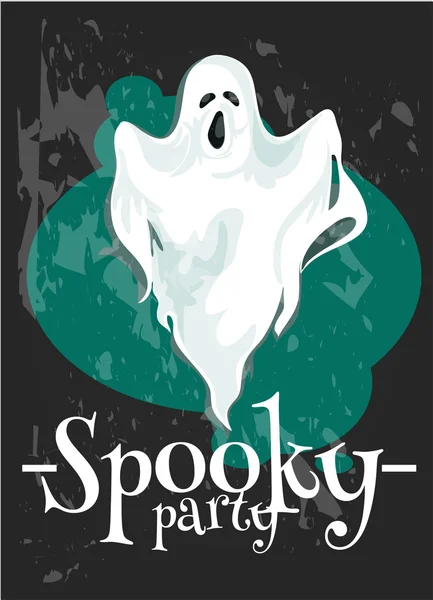 Плакат Хэллоуина с жутким призраком — стоковый вектор