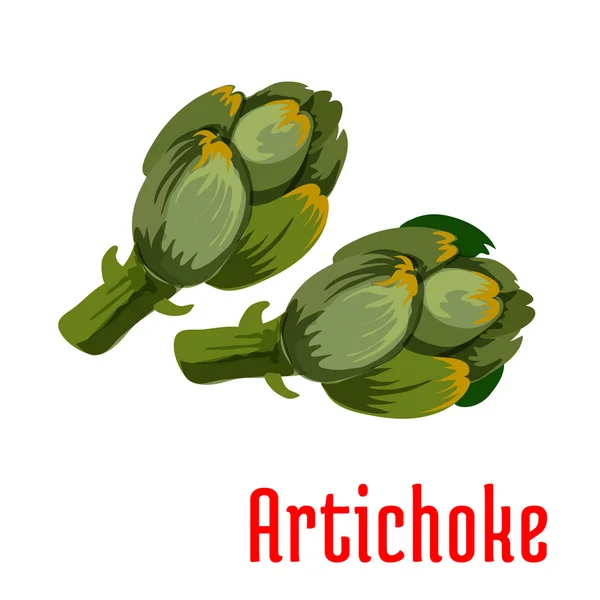Свіжий зелений артишок овочева ікона — стоковий вектор