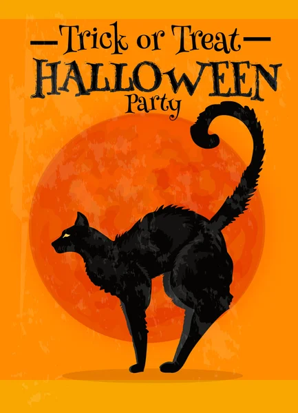 Trick or Treat Halloween Party poster met tekst — Stockvector