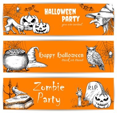 Metin ile Cadılar Bayramı kutlama afiş