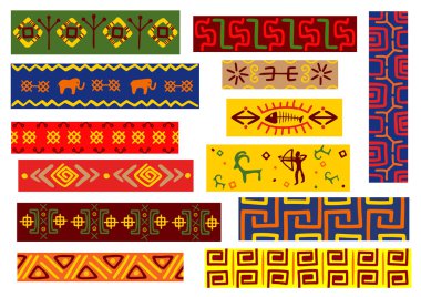 Aşiret süsleri ile etnik Afrika desenleri