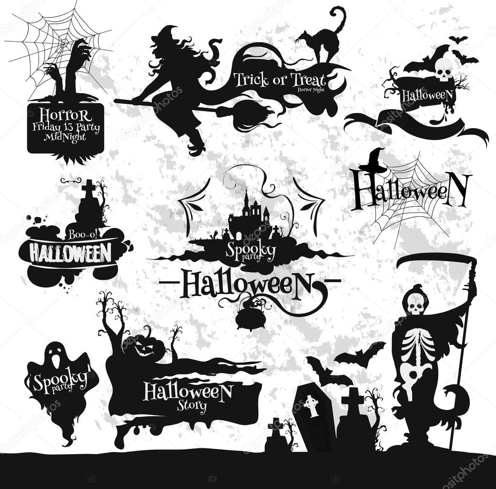 Friday The 13th Party Themes Halloween Friday 13 Horror Party Decorations Set Stock Vector C Seamartini 124098414