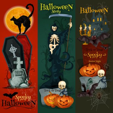 Cadılar Bayramı kutlama dekoratif tebrik kartları