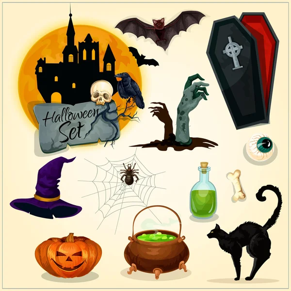 Horror decoration elements for Halloween design — Stock Vector