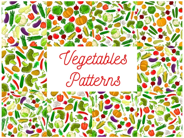 Zemědělská zelenina bezešvá pozadí vzorků — Stockový vektor