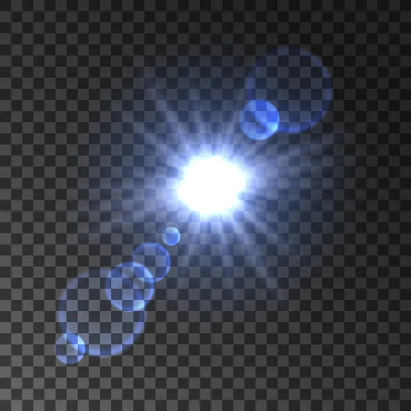 Blauwe schijnwerper met LensFlare effect — Stockvector