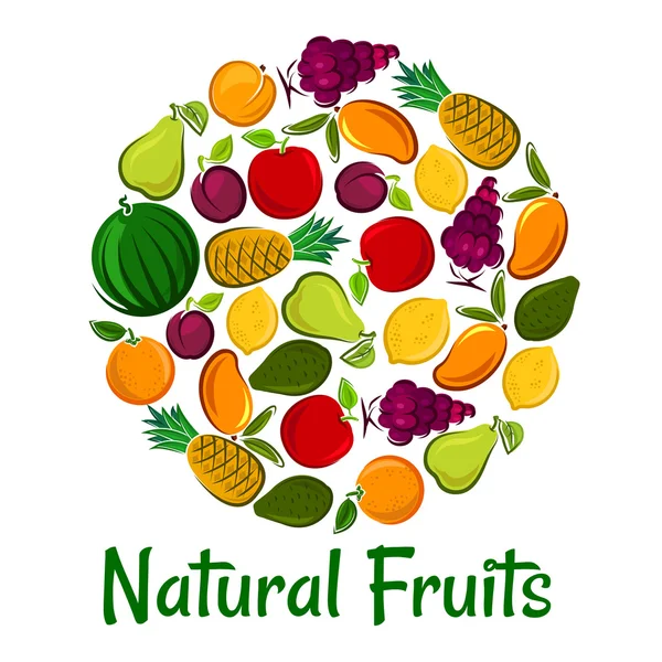 Fondo de cartel de frutas naturales — Vector de stock