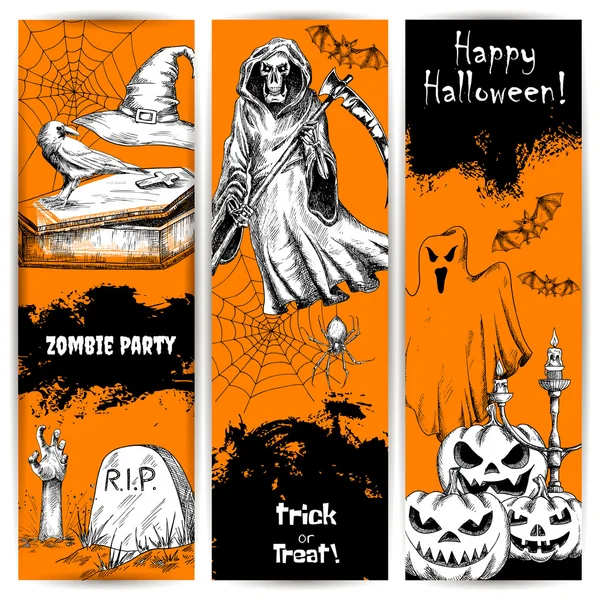 Halloween Party fest affischer och banderoller — Stock vektor