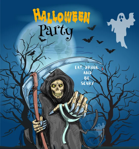 Carte d'invitation de fête Halloween — Image vectorielle