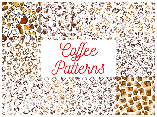 Fondos de patrón sin costura de café — Vector de stock