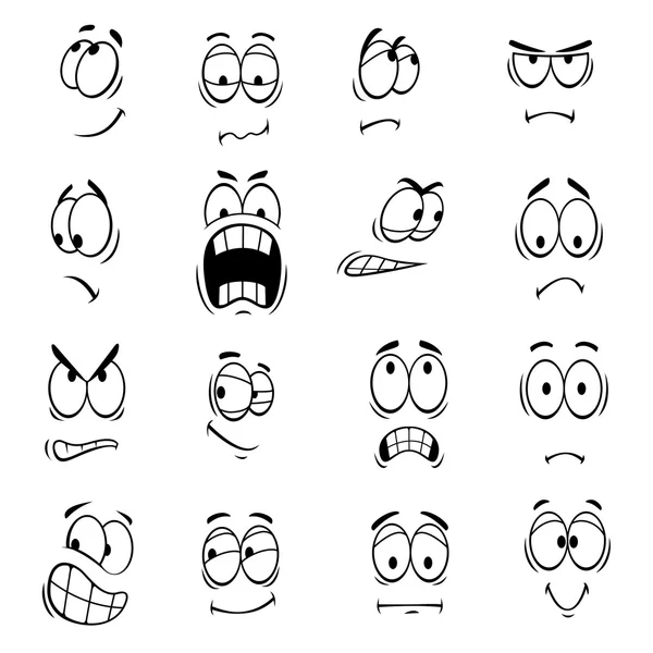 Menselijke cartoon ogen emoticons symbolen — Stockvector