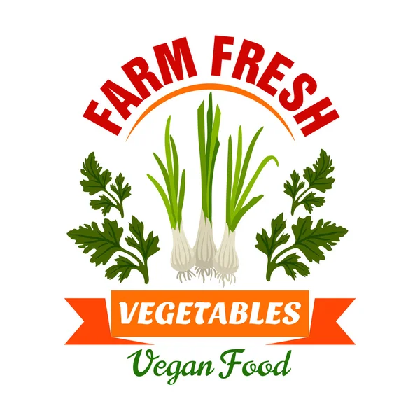 Onion leek. Farm fresh vegan vegetable product — Stock Vector